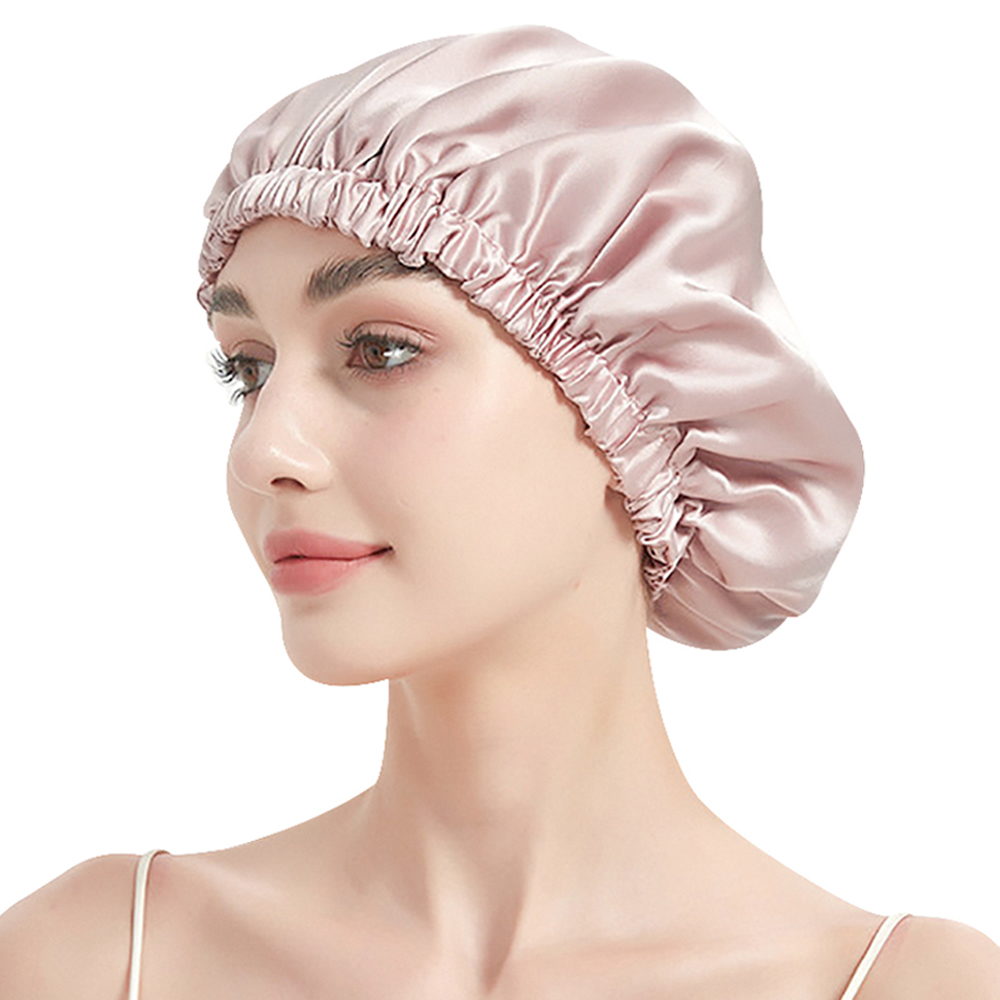 Bonnet de nuit en soie de mûrier Pure 100%, réglable, Double couche, bandeau élastique pour femmes, 19 Monne