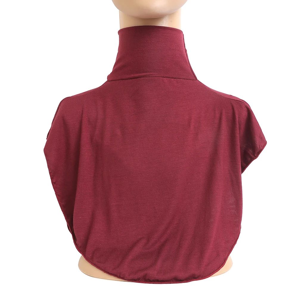 1PC Snood en jersey modal pour femme, col montant intégral, fausse écharpe à col roulé, accessoire vestimentaire islamique pour femmes