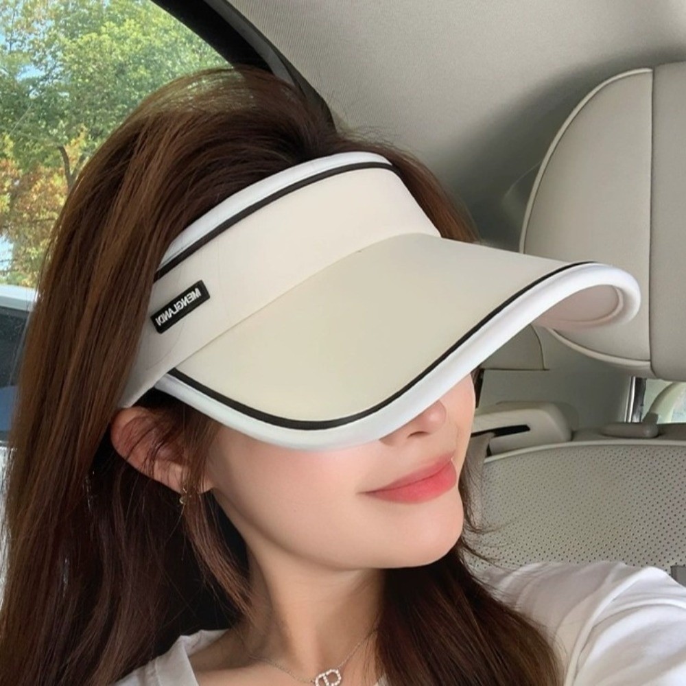 Chapeau de soleil tendance pour femme avec protection UV, visière de sport respirante et réglable, casquette à large bord ouverte pour le tennis