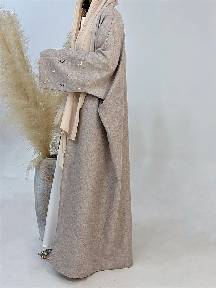 Ramadan lune noire Abaya Kimono Kebaya turquie Islam Robe musulmane modeste Damen vêtements de prière femmes caftans Robe Femme Musulmane