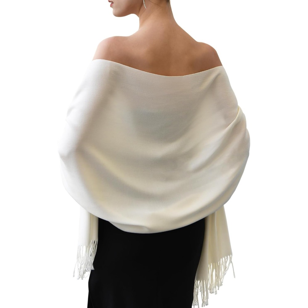 Châle en cachemire pour femme, écharpe douce et chaude en mélange de viscose, idéale pour les mariages, les soirées, les voyages et les vols.
