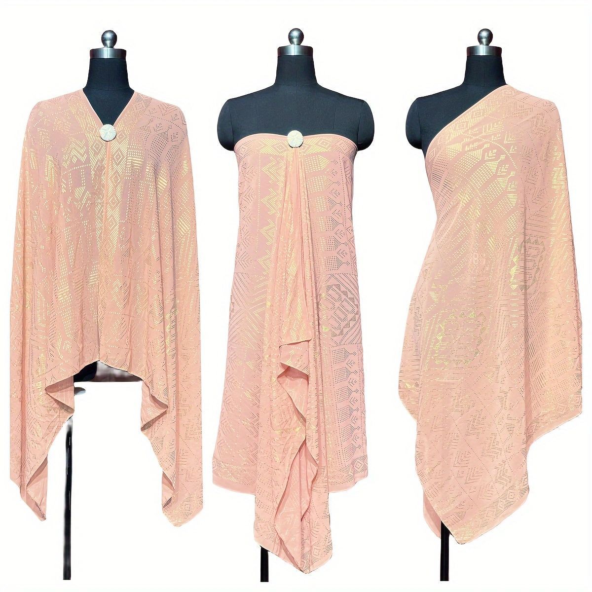 Nouveau femmes élégant crème solaire écharpe châle mode élégant feuille d'étain or impression foulards dame en mousseline de soie Hijabs