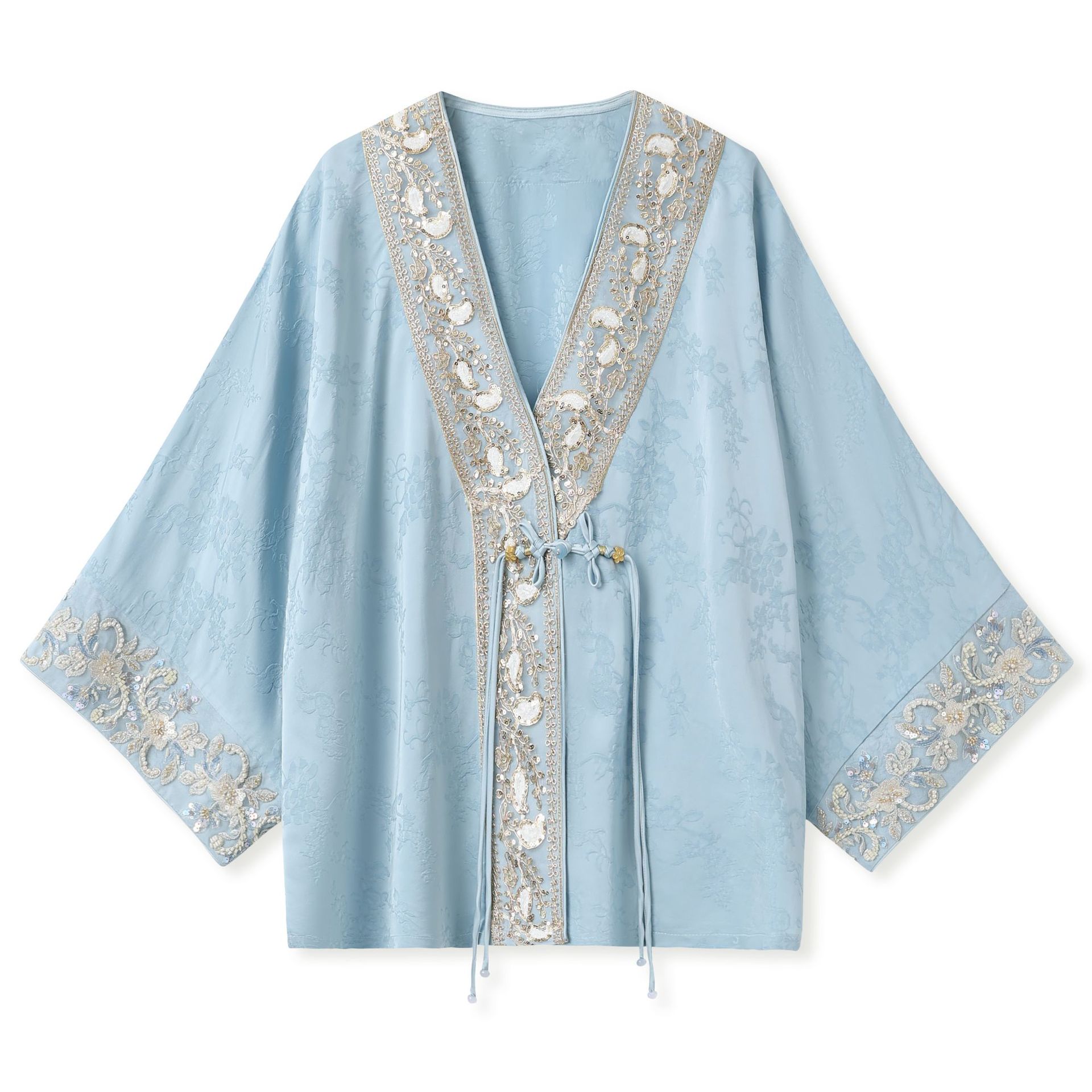 Nouvelle veste de style chinois brodée de perles, faite à la main, avec boucle, haut de gamme, mode, luxe, jacquard