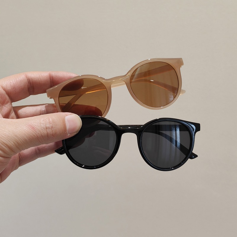 Lunettes de soleil simples pour enfants, monture ronde tendance, monture transparente, lunettes de soleil à la mode et personnalisées, résistantes aux UV