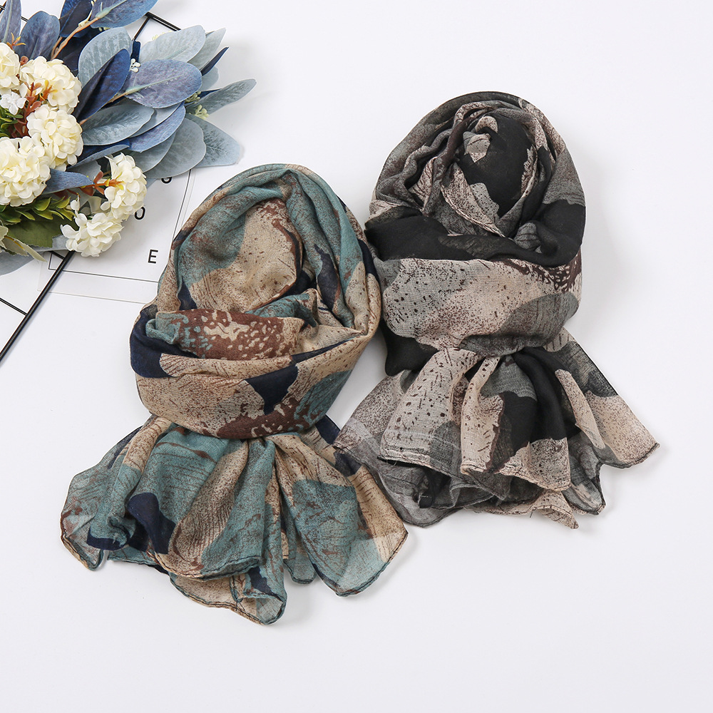 Écharpe en Viscose florale rétro pour femme, châle et enveloppes en Voile imprimé, Pashmina, Hijab musulman, nouvelle mode automne 2023, 180x80Cm