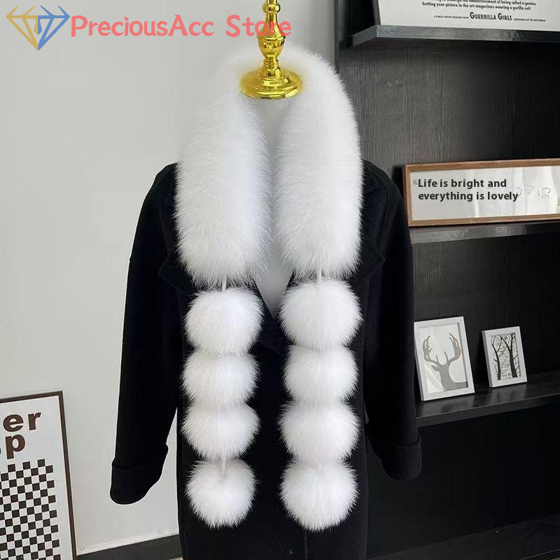 1PC longue fausse fourrure de renard foulards femmes hiver chaud doux flou écharpe décontracté dame en plein air cou plus chaud col