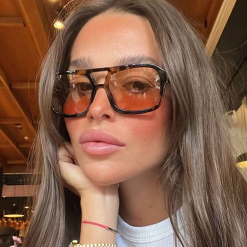 Grandes lunettes de soleil carrées mode lunettes de soleil pour femmes hommes tendance lunettes jaune bleu lentille rétro Vintage lunettes voyage 307460