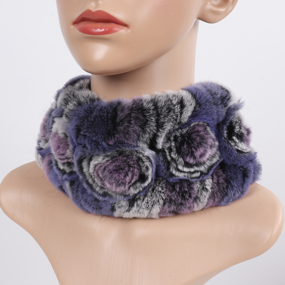 Nouveau hiver femmes élasticité réel Rex lapin fourrure écharpe naturel chaud fourrure foulards dame tricoté réel Rex fourrure de lapin bandeau silencieux