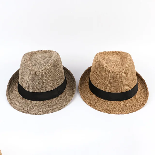 Beaux chapeaux de Cowboy pour hommes, chapeau formel Jazz en coton et lin pur, Imitation lin, pare-soleil, accessoires de mode