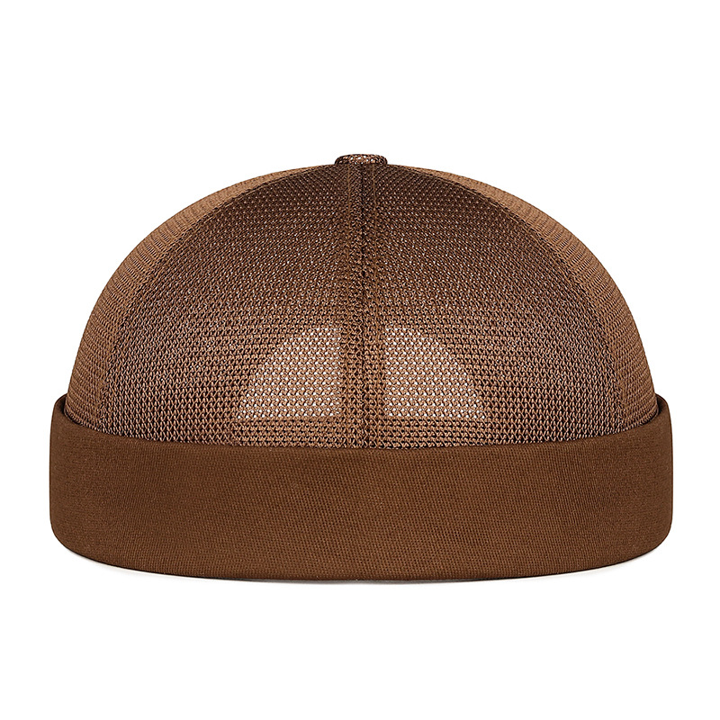 Chapeau d'été sans bord style melon, ajustable, pour hommes et femmes, style hip-hop, chapeau de propriétaire simple et respirant en maille, chapeau Tang
