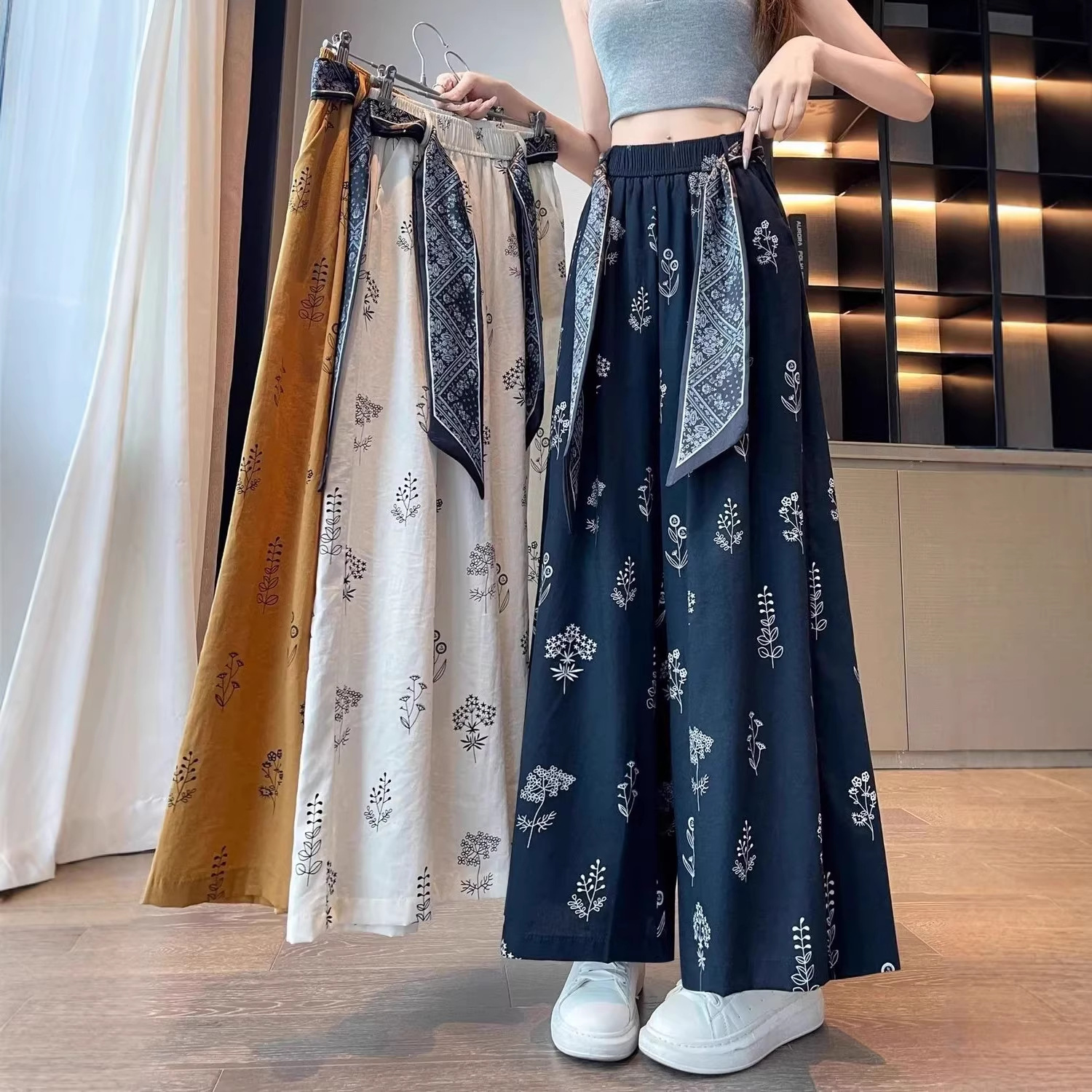 Pantalon rétro confortable pour femme, imprimé, fin, pour le bureau, tendance, nouvelle arrivée, respirant