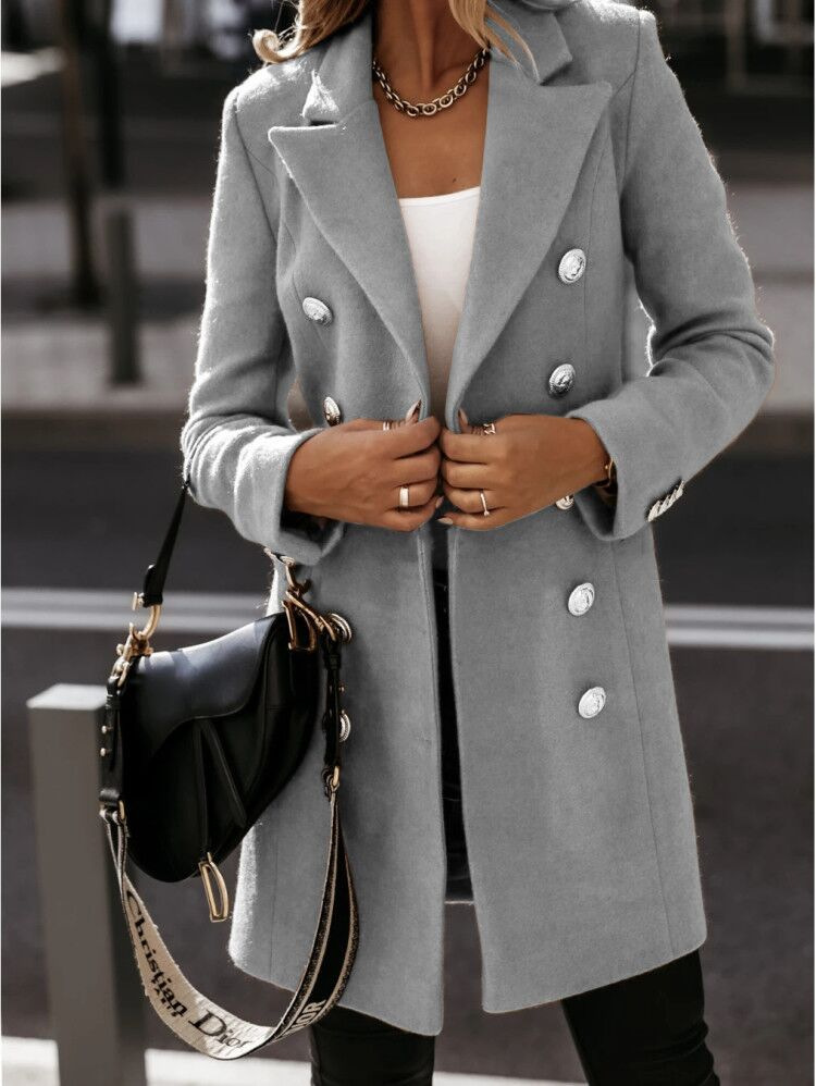 Manteau en laine décontracté pour femmes, manches longues, Streetwear, mode coréenne, vestes à boutons, col rabattu, nouveaux manteaux d'automne et d'hiver 2023