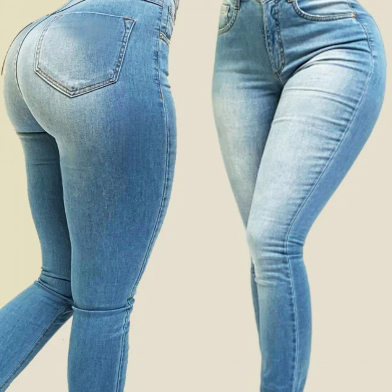 Jean de couleur pure pour femme, jean taille haute en denim, jeu de rue, cultiver sa moralité, pantalon façonnant la figure avec jean taille haute