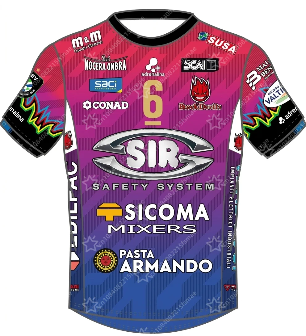 Maillot de volley-ball Sir Susa Scai Perugia 2025 2026 pour hommes, t-shirt de sport respirant à séchage rapide, uniforme d'équipe, hauts d'entraînement