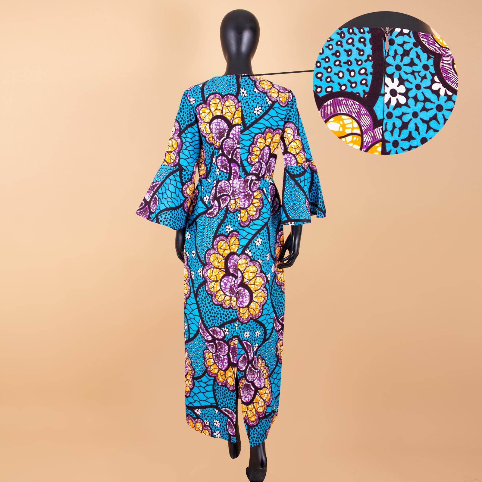 AFRIPRIDE-Robe africaine Dashiki longue à manches évasées et col en V pour femme, tenue de fête et de mariage, A1925048