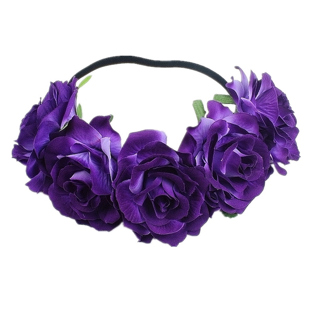 Serre-tête bohème en fleurs artificielles pour femme, bandeau élastique floral pour mariage, festival, fête, accessoires capillaires floraux