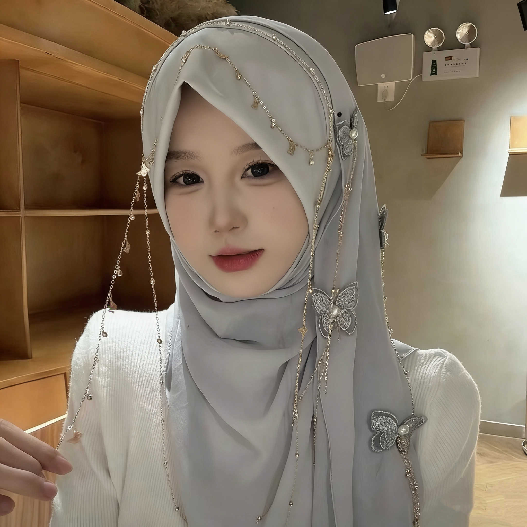 Châles arabes pour femmes musulmanes, hijabs instantanés prêts à porter avec chaînes papillon