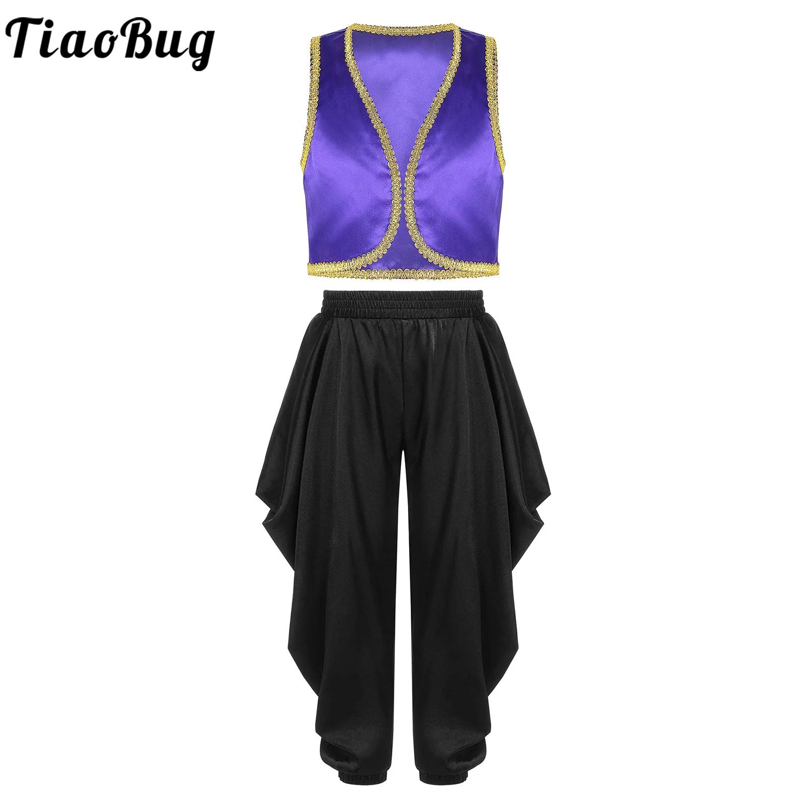 Costume Aladins pour garçons, déguisement de Cosplay du Prince arabe, gilet et pantalon Baggy, tenues pour Halloween, carnaval, spectacle sur scène