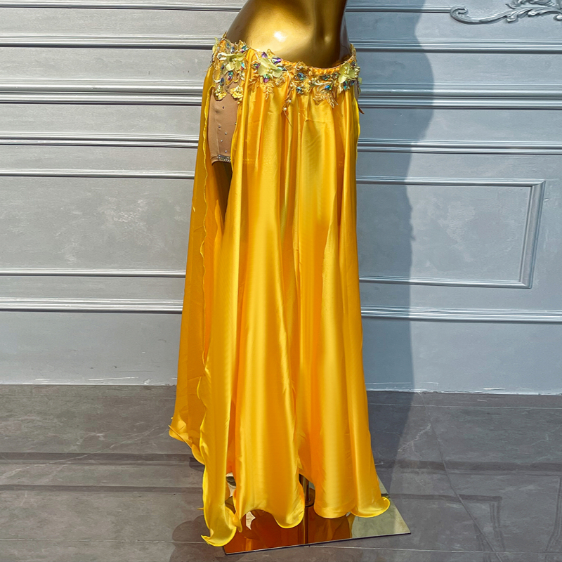 Costume de danse du ventre pour femmes, ensemble de spectacle de pierres AB en Satin haut de gamme, tenue de compétition professionnelle de danse orientale pour adultes