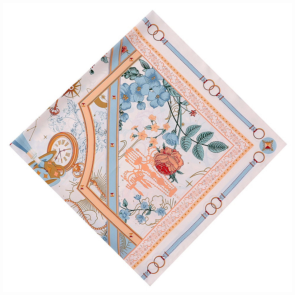 Foulard Carré à Imprimé Floral pour Femme, 130cm, Grand Bandana, Hijabs, Nministériels d Papillon