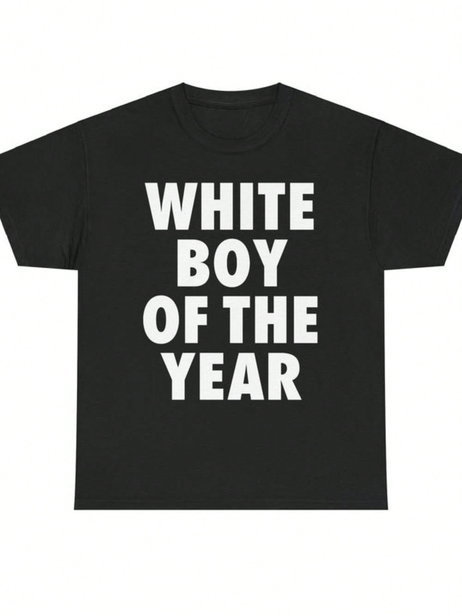 Blanc garçon de l'année chemise hommes femmes surdimensionné été coton imprimé à manches courtes T-shirt rétro décontracté Streetwear Vintage T-shirt haut