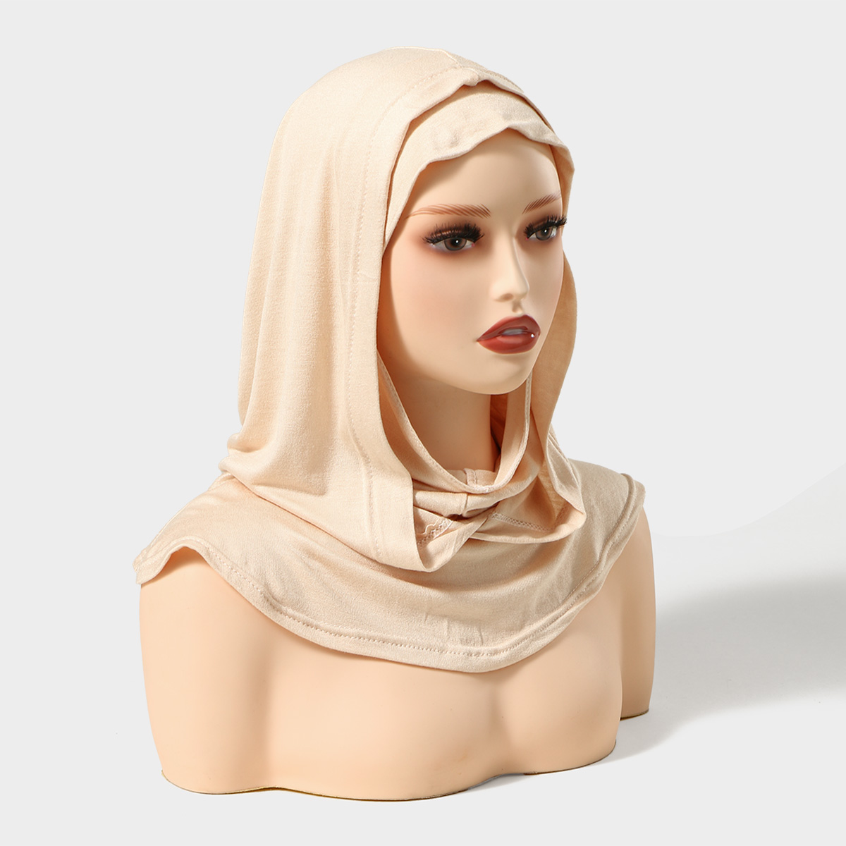 Hijab instantané musulman en jersey de coton modal, foulard uni doux pour femme, châle en jersey premium, facile à porter, couvre-tête 50*37cm
