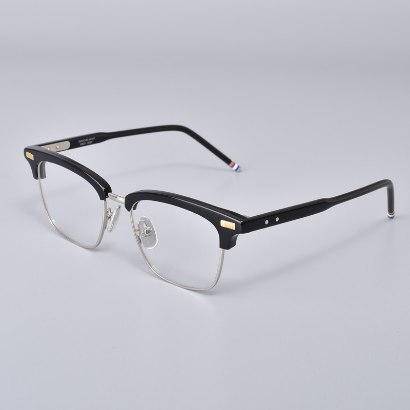 Monture de lunettes semi-sans monture pour hommes et femmes, design de marque, montures de lunettes vintage en acétate, tendance, demi-monture