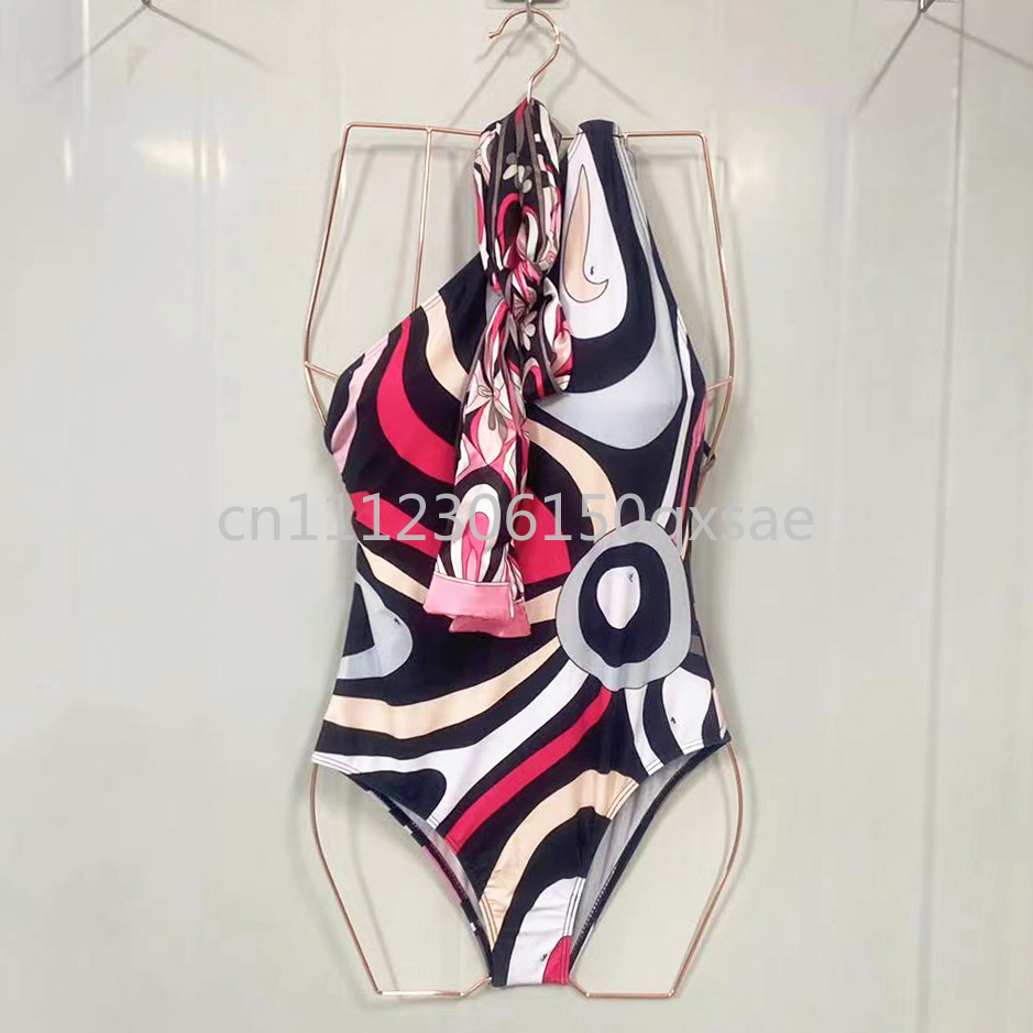 Maillots de bain foulard pour femmes avec logo signature lettre, maillots de bain sexy avec bandeau pour femme, tenues de plage