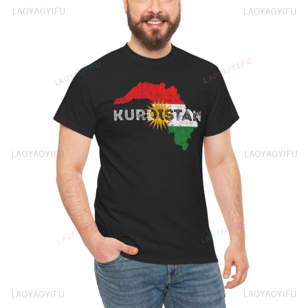 T-shirt Vintage en coton kurdistan, vêtements de rue graphiques, manches courtes, col rond, Style d'été, vêtements Y2K