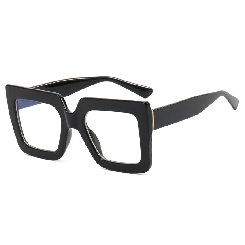 Nouvelles lunettes anti-lumière bleue tendance pour hommes et femmes, lunettes plates à monture carrée transparente bicolore