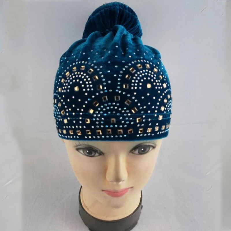 Casquette en biscuits pour femmes, foulard de sauna, bonnet en velours, turban de soin des cheveux, accessoires de chapeau rond, fête africaine, mode