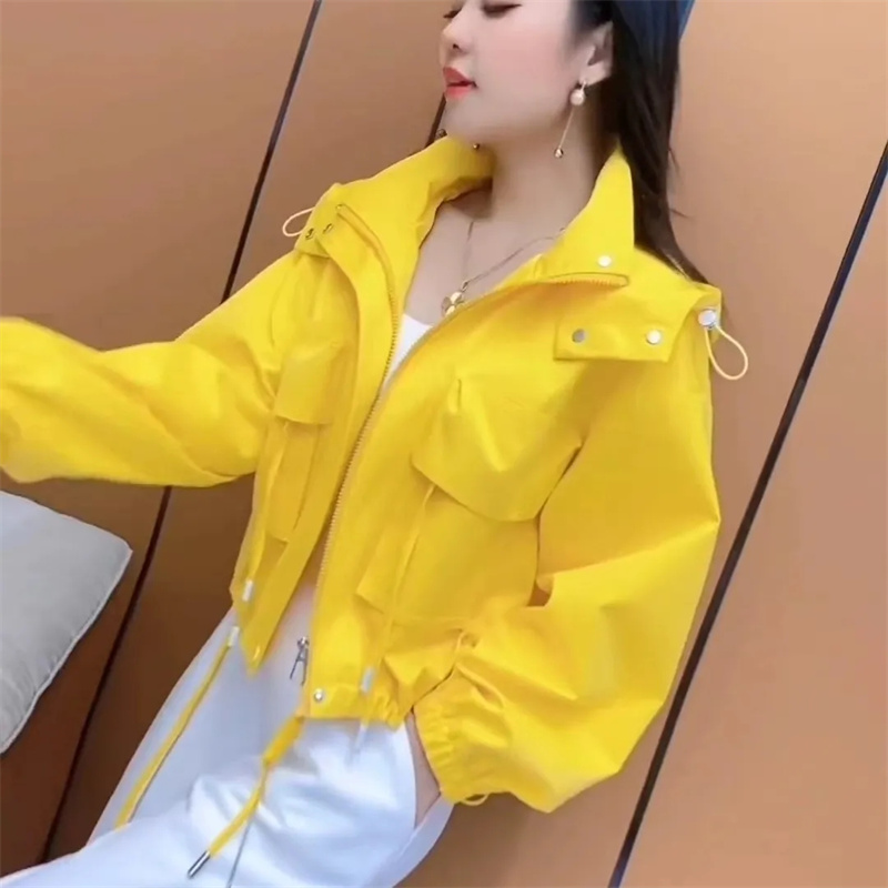 Veste à capuche ample pour femme coréenne, manteau court Stormtrooper, mode loisirs, manches longues, vêtements d'extérieur, printemps automne