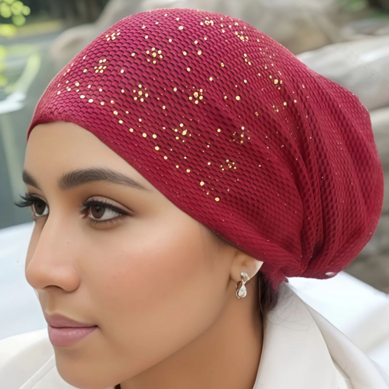 Bonnet sous-hijab islamique pour femmes, turban uni avec strass, bonnets hijab musulmans