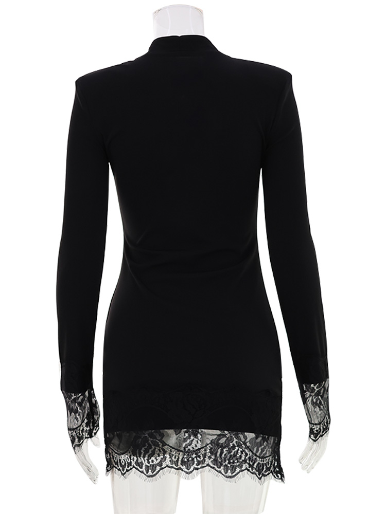 Robes unies pour femmes, sexy, pour soirée, à manches longues, ajourées, style fourreau, moulantes, mini, style urbain