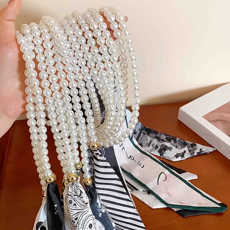 Écharpe-collier vintage française pour femme, printemps-été, en ruban doux, attache-cheveux, petite écharpe polyvalente, collier décoratif