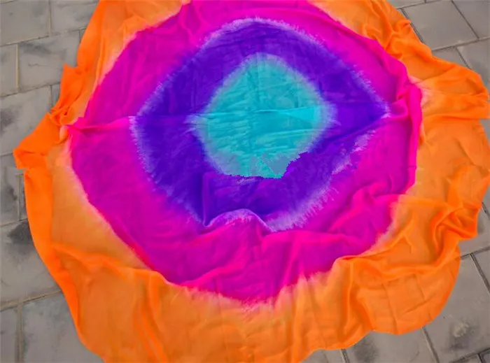 Voiles de brevdu Ventre Demi-Cercle Coloré, Accessoires de Scène, Écharpe à Main, Châle de Forme Ronde, 1 Pièce