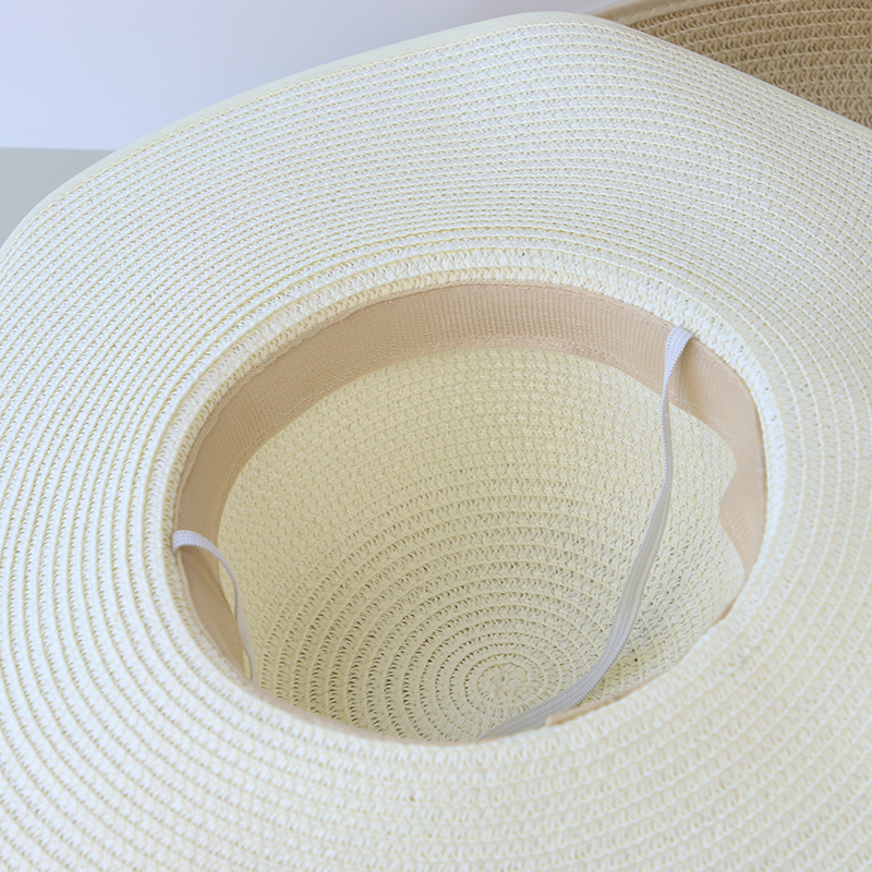 Chapeau de paille d'été pour femmes, chapeaux Panama souples à large bord avec nœud papillon, casquette de soleil de plage pliable pour l'extérieur