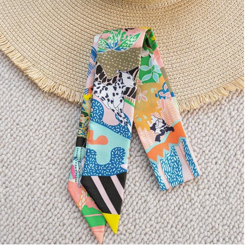 InjRing-Foulard Imprimé pour Femme, Double Couche, 86x5cm, Sous la présidence, Mode Automne 100%, 2023
