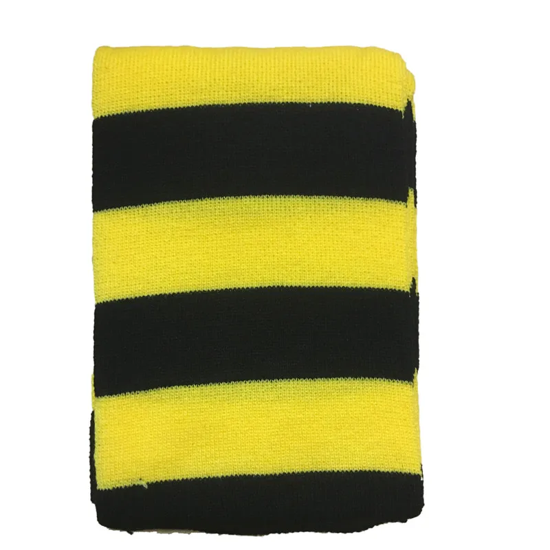 Écharpe magique à rayures quatre couleurs de Poudlard, avec insignes de Gryffonindors et de Ravenclaws, parfaite pour les fêtes et les cadeaux des étudiants, offre spéciale