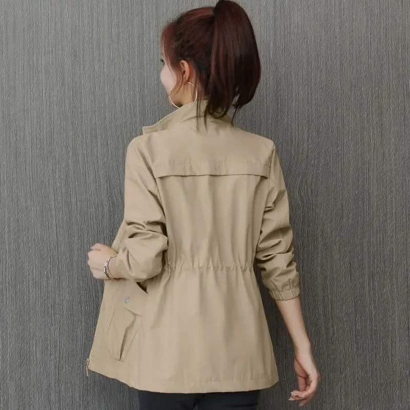 2025 nouvelles femmes coréennes Trench manteaux décontracté revers cordon coupe-vent printemps lâche Gabardina kaki mi-longue veste Abrigos haut