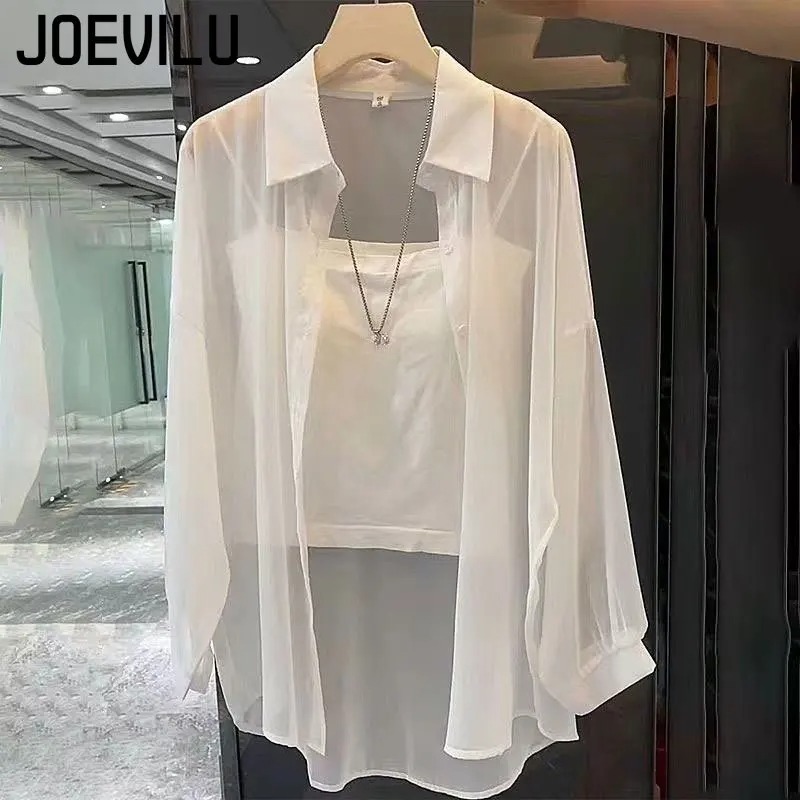 Chemisier en mousseline transparente pour femme, cardigan décontracté résistant aux UV, manteau d'été fin pour le quotidien, vêtement de protection solaire en maille style japonais Y2K
