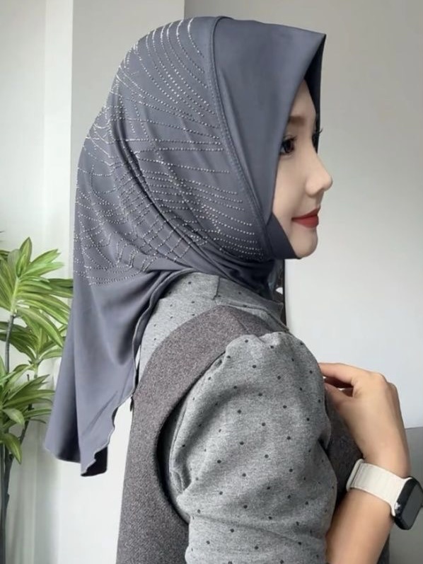 Chapeau musulman musulman pour filles, uni, décontracté, doux, Hijab, couverture scintillante