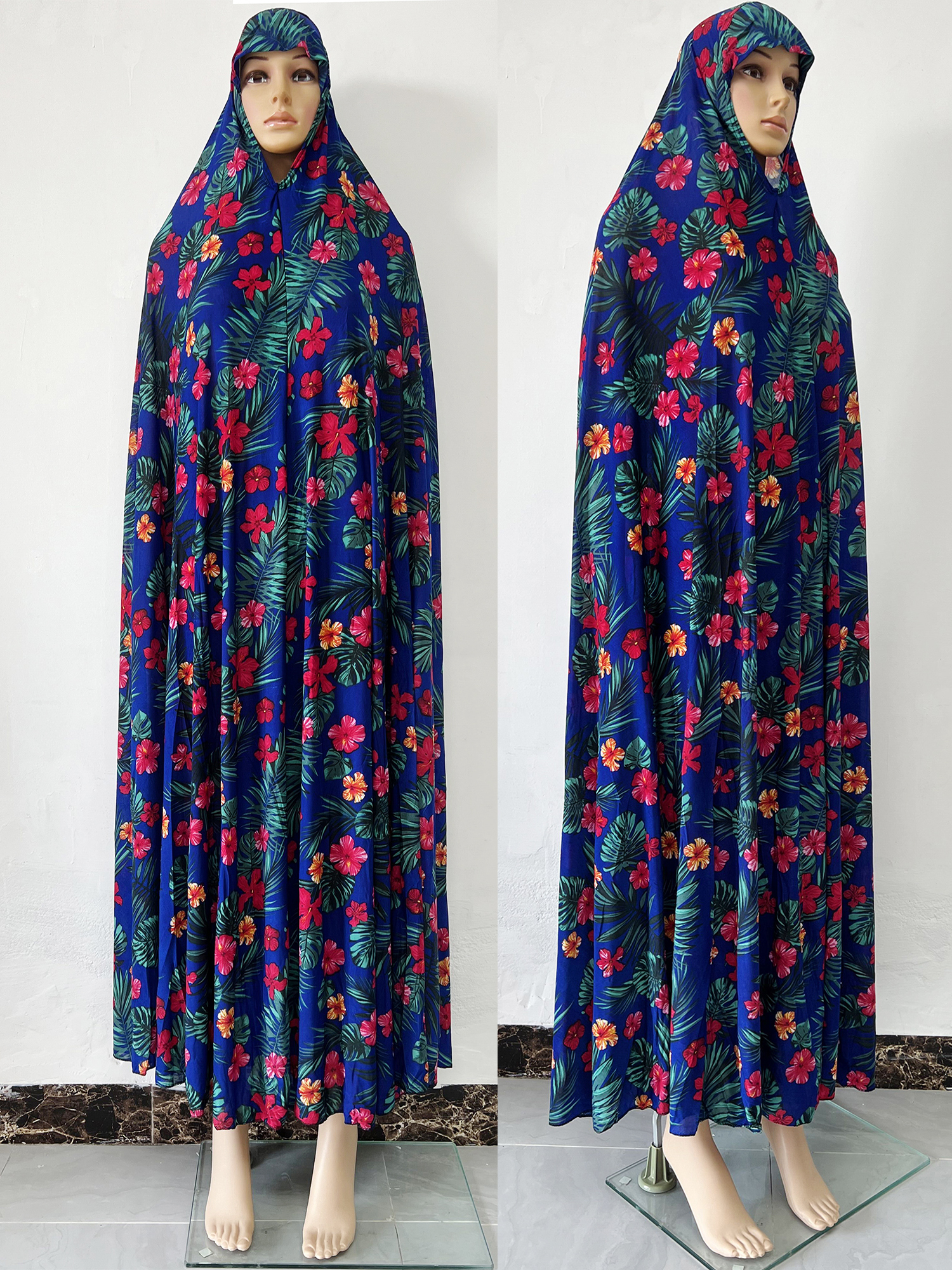 Abaya à capuche pour femmes musulmanes 6XL, vêtement de prière africain sans manches, Kaftan avec Hijab Floral, Robe saoudienne de dubaï, Ramadan
