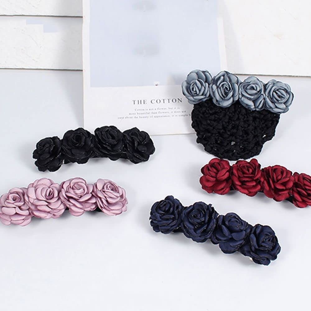 Filet de couverture de chignon français pour femmes, barcordon de nœud, pince à cheveux, nœud, ruban de fleur, accessoires pour cheveux pour banques, hôtels, personnel