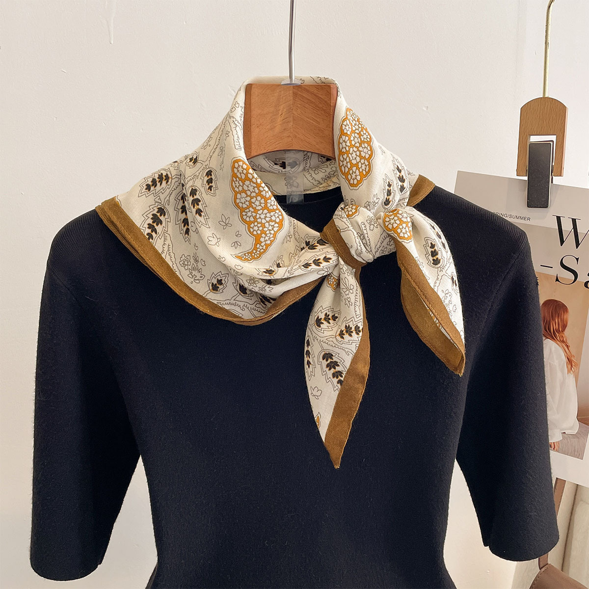 Écharpe carrée de luxe en coton et lin pour femmes, foulards, bandanas, hijab élégant, foulard de cou, châle de printemps, écharpe de plage