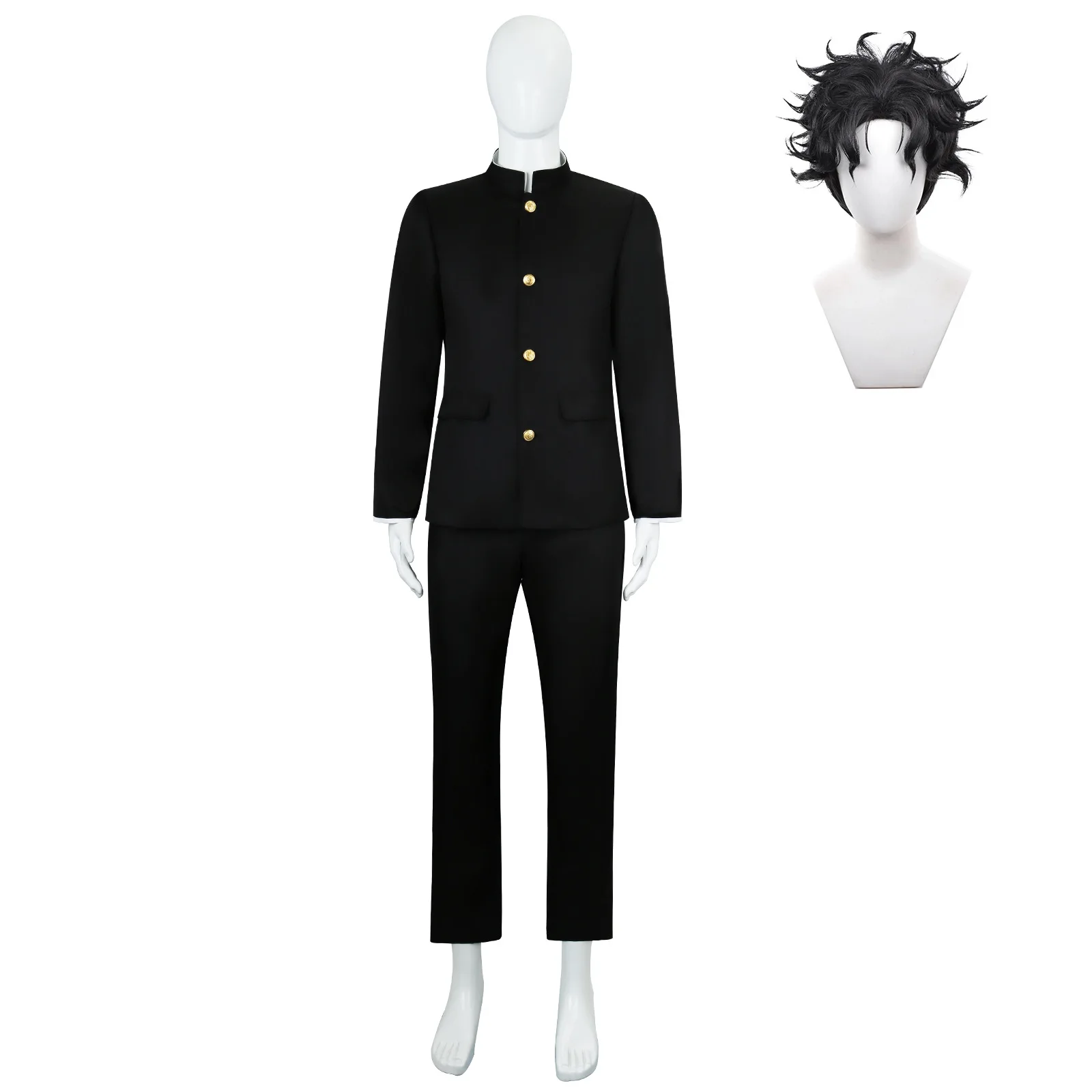 Costume de cosplay Anime Dandadan Ken Takakura, uniforme scolaire Okarun, veste noire Gakuran, tenue avec lunettes, costume unisexe pour Halloween