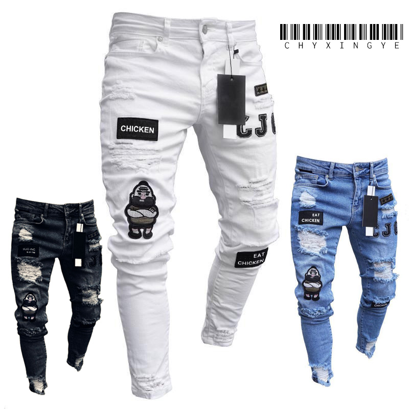 Pantalons pour hommes mode hommes pantalons décontractés Jean extensible pantalon de travail maigre mâle Vintage lavage grande taille Jean coupe ajustée pour hommes vêtements