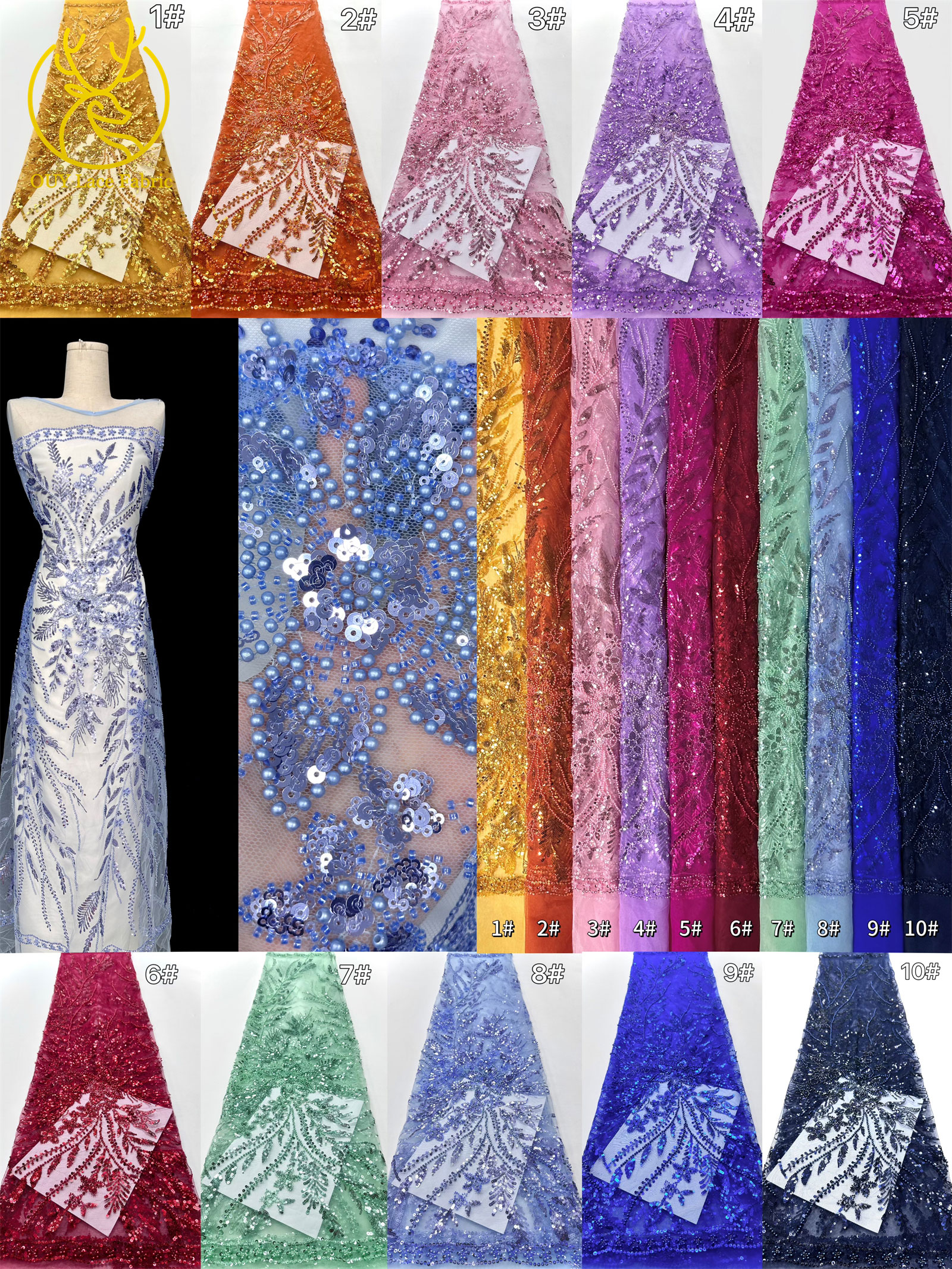 Tissu de dentelle africaine 2026 brodé pour marié, dentelle nigériane de mariée de haute qualité avec sequins français en tulle pour la couture de robes de mariage et de fête