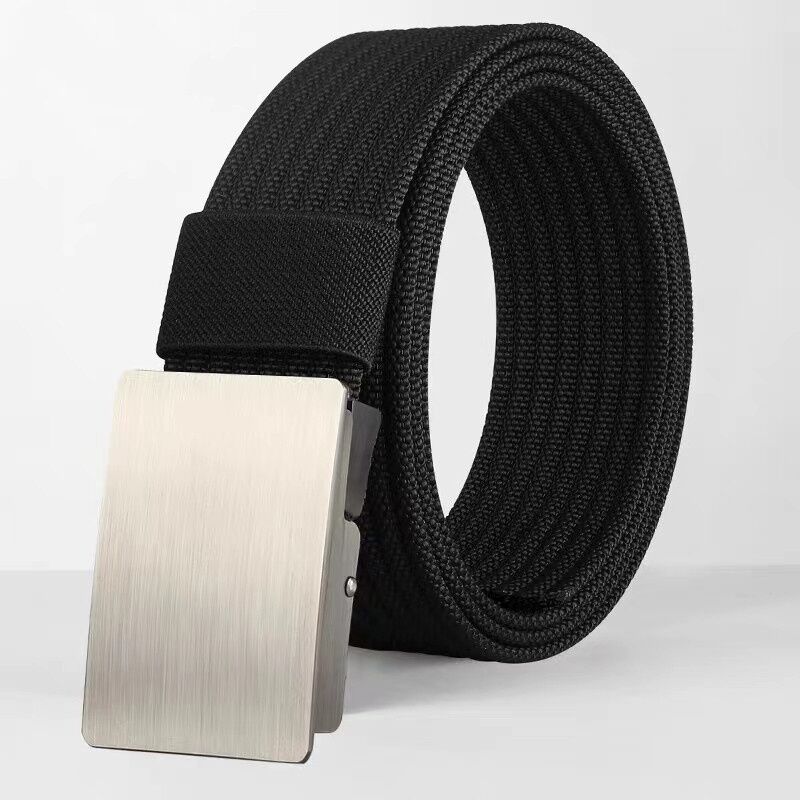 Ceintures en toile pour hommes, réglables, avec boucle en métal, sangle de taille décontractée, accessoires pour hommes