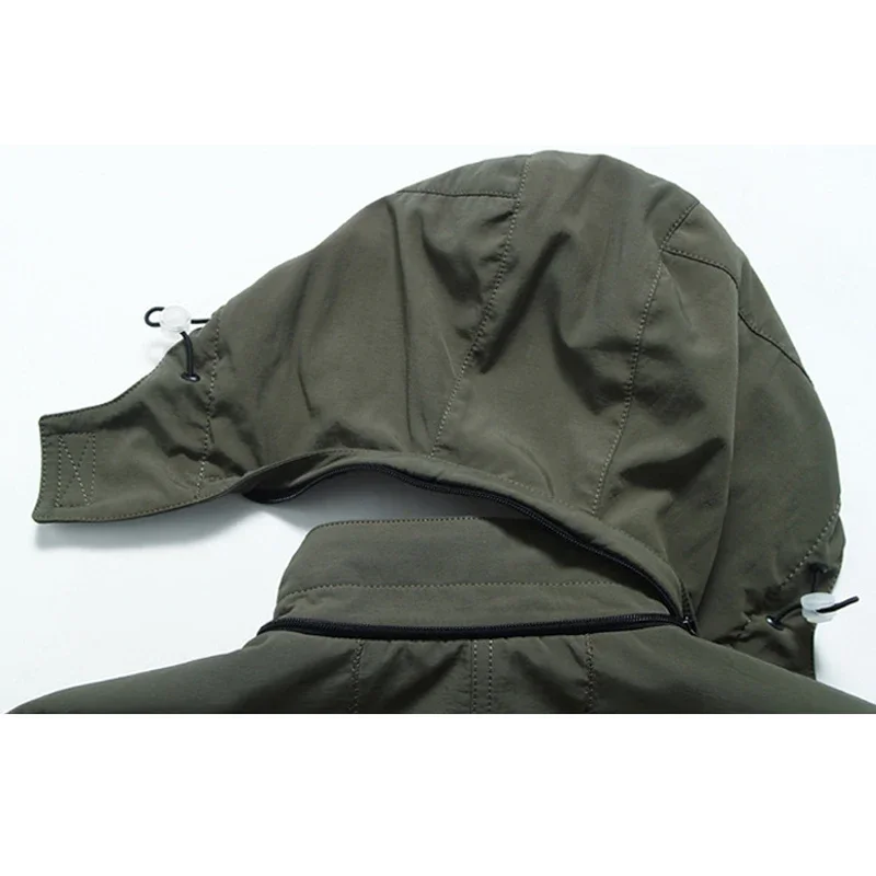 Blouson aviateur cargo à capuche pour hommes, coupe-vent de randonnée, vêtements d'extérieur décontractés, mode armée, printemps, automne